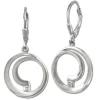 SilberDream Ohrhänger Spirale Zirkonia weiß 925 Sterling Silber Damen SDO4379W