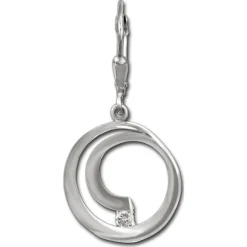 SilberDream Ohrhänger Spirale Zirkonia weiß 925 Sterling Silber Damen SDO4379W