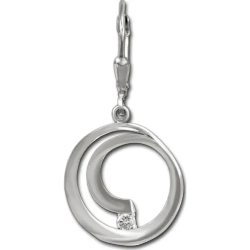 SilberDream Ohrhänger Spirale Zirkonia weiß 925 Sterling Silber Damen SDO4379W