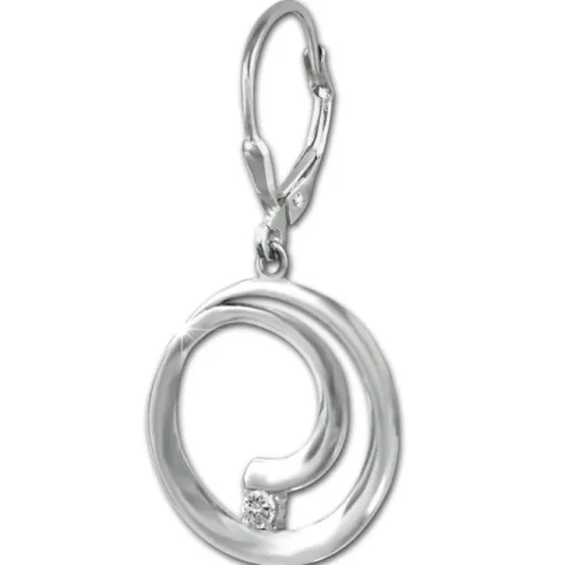 SilberDream Ohrhänger Spirale Zirkonia weiß 925 Sterling Silber Damen SDO4379W