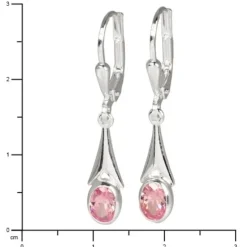 SilberDream Ohrhänger Stein rosa Ohrring 925 Silber SDO514A