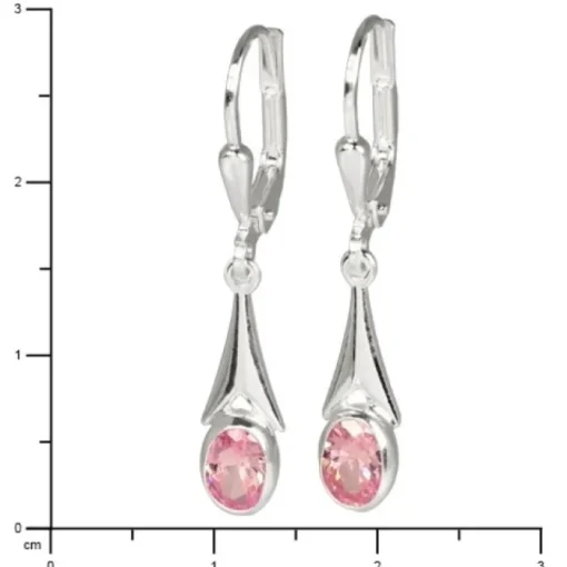 SilberDream Ohrhänger Stein rosa Ohrring 925 Silber SDO514A