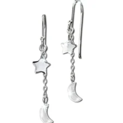 SilberDream Ohrhänger Stern & Mond 925er Sterling Silber Damen Ohrring SDO8807J