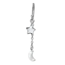 SilberDream Ohrhänger Stern & Mond 925er Sterling Silber Damen Ohrring SDO8807J