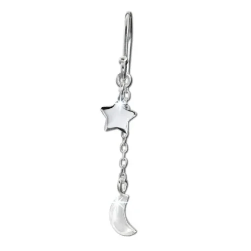 SilberDream Ohrhänger Stern & Mond 925er Sterling Silber Damen Ohrring SDO8807J