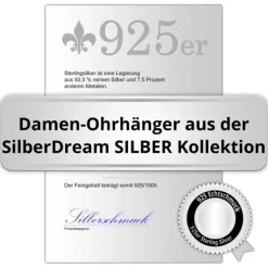 SilberDream Ohrhänger Süßwasser Perle weiß rose vergoldet 925 Silber SDO1719WE