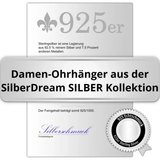 SilberDream Ohrhänger Süßwasser Perle weiß 9mm offen 925 Silber SDO148W