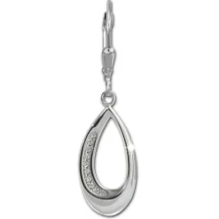 SilberDream Ohrhänger Träne Zirkonia weiß 925 Sterling Silber Damen SDO4371W