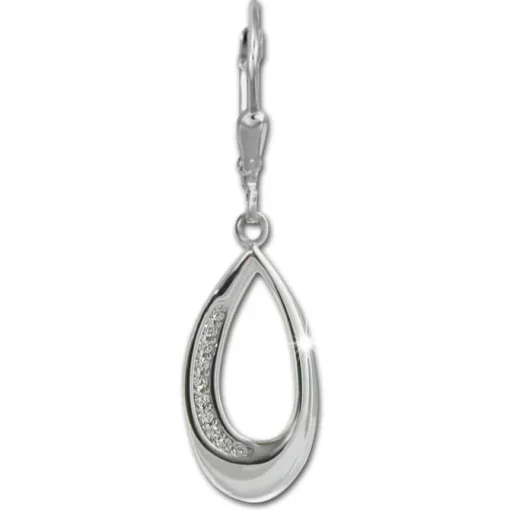 SilberDream Ohrhänger Träne Zirkonia weiß 925 Sterling Silber Damen SDO4371W