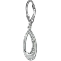 SilberDream Ohrhänger Träne Zirkonia weiß 925 Sterling Silber Damen SDO4371W