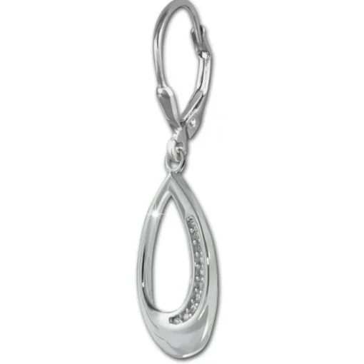 SilberDream Ohrhänger Träne Zirkonia weiß 925 Sterling Silber Damen SDO4371W