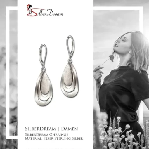 SilberDream Ohrhänger Tränen 925 Sterling Silber Damen Ohrring SDO4349J