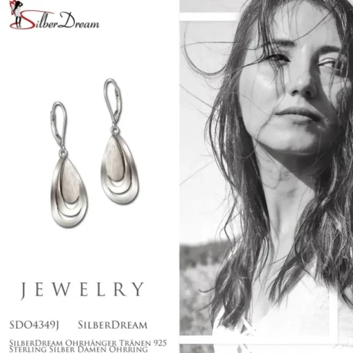 SilberDream Ohrhänger Tränen 925 Sterling Silber Damen Ohrring SDO4349J