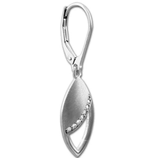 SilberDream Ohrhänger Tropfen Zirkonia weiß 925 Silber Damen Ohrring SDO4317W