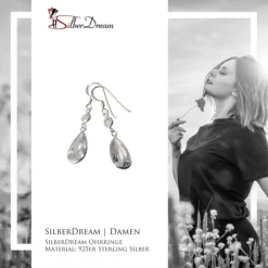 SilberDream Ohrhänger Tropfen Zirkonia weiß 925 Silber SDO8601W