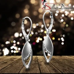 SilberDream Ohrhänger Tropfen Zirkonia weiß 925 Silber Damen Ohrring SDO4317W