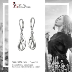 SilberDream Ohrhänger Tropfen Zirkonia 925er Sterling Silber Damen SDO4340W