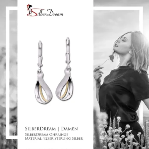 SilberDream Ohrhänger Tropfen 925er Silber Damen SDO4390T