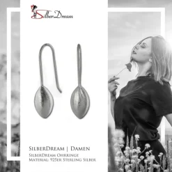 SilberDream Ohrhänger Tropfen diamantiert 925 Silber Damen Ohrring SDO3420