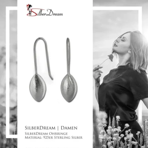 SilberDream Ohrhänger Tropfen diamantiert 925 Silber Damen Ohrring SDO3420