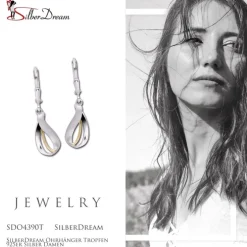 SilberDream Ohrhänger Tropfen 925er Silber Damen SDO4390T