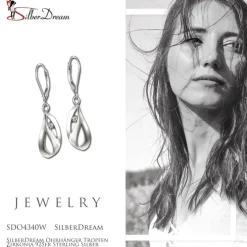 SilberDream Ohrhänger Tropfen Zirkonia 925er Sterling Silber Damen SDO4340W