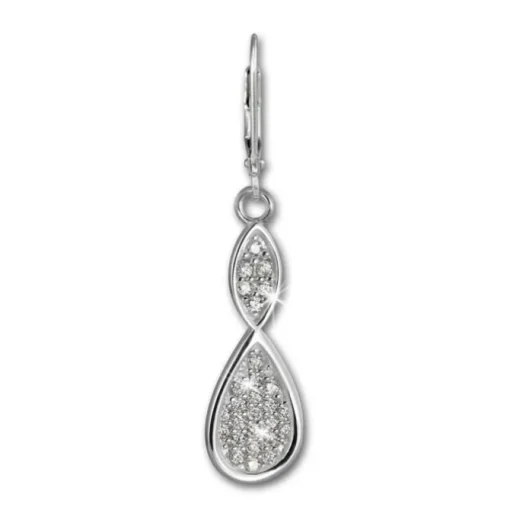 SilberDream Ohrhänger Unendlich Zirkonia weiß 925 Silber Ohrring SDO4291W