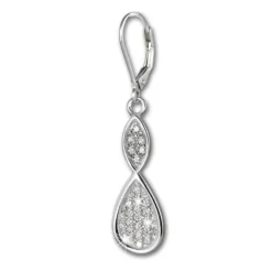 SilberDream Ohrhänger Unendlich Zirkonia weiß 925 Silber Ohrring SDO4291W
