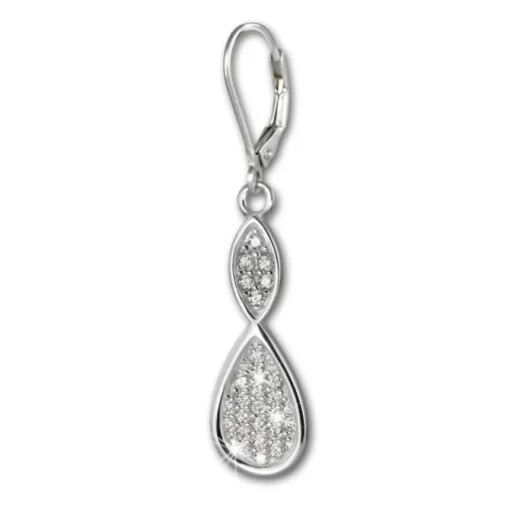 SilberDream Ohrhänger Unendlich Zirkonia weiß 925 Silber Ohrring SDO4291W