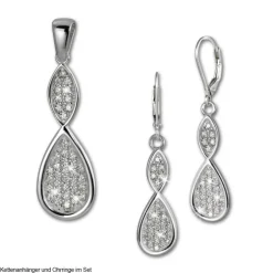 SilberDream Ohrhänger Unendlich Zirkonia weiß 925 Silber Ohrring SDO4291W