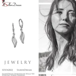 SilberDream Ohrhänger Welle 925 Sterling Silber Ohrring SDO4282J
