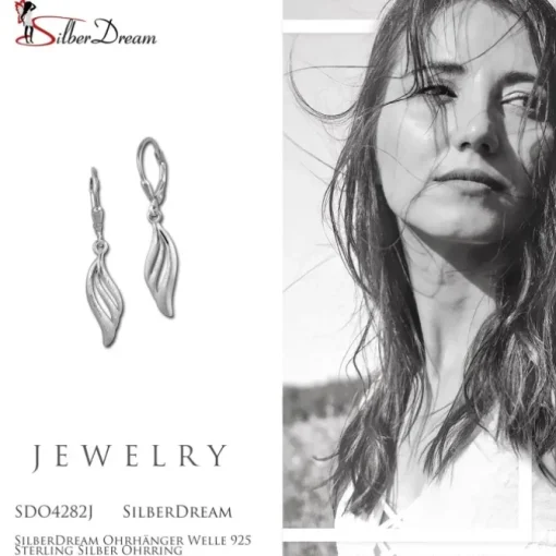SilberDream Ohrhänger Welle 925 Sterling Silber Ohrring SDO4282J