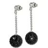 SilberDream Ohrhänger Zirkonia Kugel schwarz Glitzer Ohrringe GSO2822S
