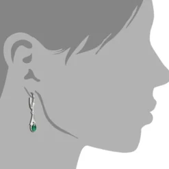 SilberDream Ohrhänger Zirkonia Stein grün Ohrring Silber SDO514G