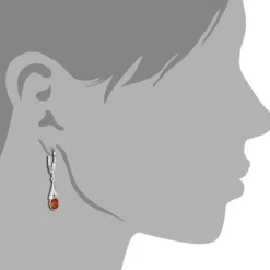 SilberDream Ohrhänger Zirkonia orange-rot Ohrring 925 Silber SDO514O