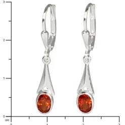 SilberDream Ohrhänger Zirkonia orange-rot Ohrring 925 Silber SDO514O