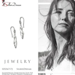 SilberDream Ohrhänger Zopf 925 Sterling Silber Damen Ohrringe SDO6717J