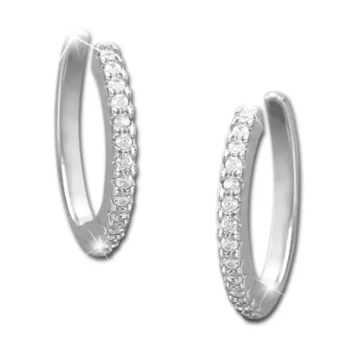 SilberDream Ohrklemme 13 weiße Zirkonias Ear Cuff Ohrringe 925 Silber GSO471W