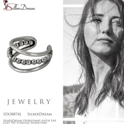 SilberDream Ohrklemme Antik Ear Cuff 925 Sterling Silber Fake Piercing SDO8874J