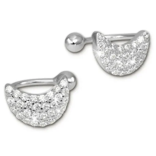 SilberDream Ohrklemme Halbmond Zirkonia Ear Cuff Ohrringe 925 Silber GSO437W