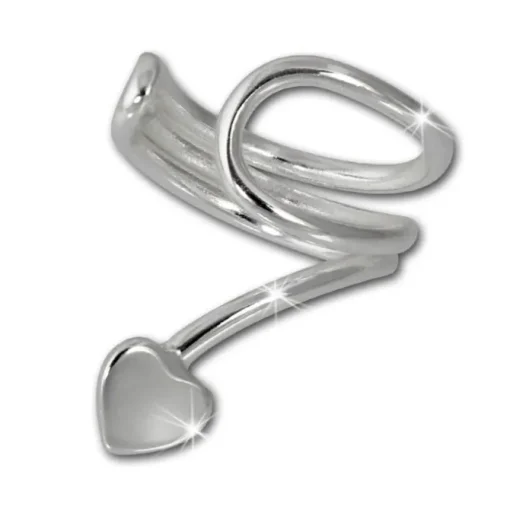 SilberDream Ohrklemme Herz Ear Cuff 925 Sterling Silber Fake Piercing SDO8876J