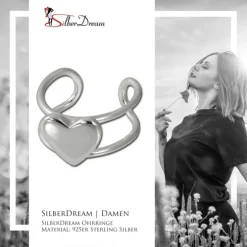 SilberDream Ohrklemme Herz Ear Cuff 925 Sterling Silber Fake Piercing SDO8879J
