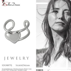 SilberDream Ohrklemme Herz Ear Cuff 925 Sterling Silber Fake Piercing SDO8879J