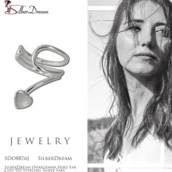 SilberDream Ohrklemme Herz Ear Cuff 925 Sterling Silber Fake Piercing SDO8876J