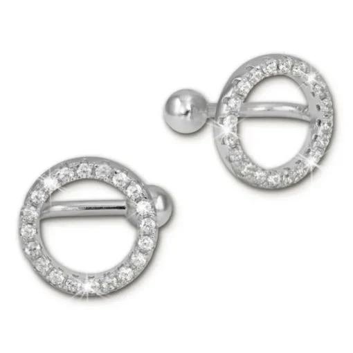 SilberDream Ohrklemme Kreise Zirkonia Ear Cuff Ohrringe 925 Silber GSO435W