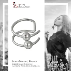 SilberDream Ohrklemme Kugeln Ear Cuff 925 Sterling Silber Fake Piercing SDO8875J