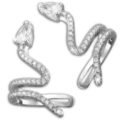 SilberDream Ohrklemme Schlange Zirkonia Ear Cuff Ohrring 925 Silber GSO470R