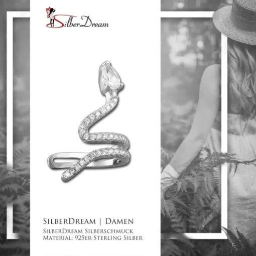 SilberDream Ohrklemme Schlange Zirkonia Ear Cuff Ohrring 925 Silber GSO470L