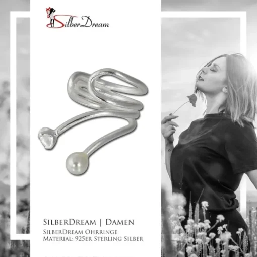 SilberDream Ohrklemme Zirkonia Ear Cuff 925er Silber Fake Piercing SDO8877J