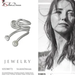 SilberDream Ohrklemme Zirkonia Ear Cuff 925er Silber Fake Piercing SDO8877J